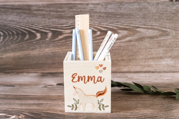 Stiftehalter Einhorn -personalisiert-